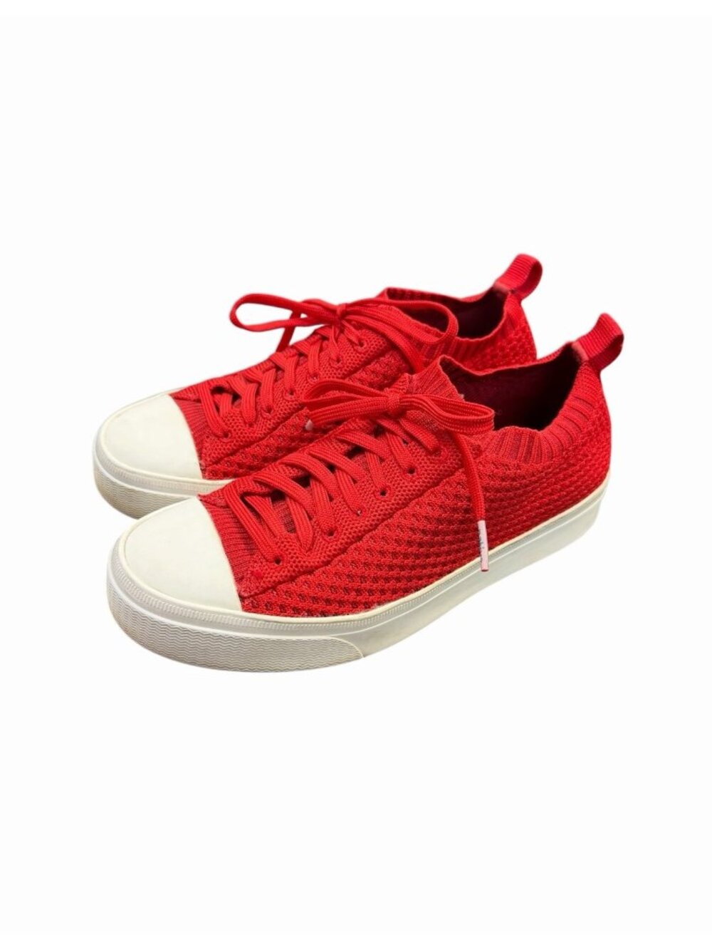Native Jefferson liteknit Red Slip-On Lace Up Sneakers Kids Size 4